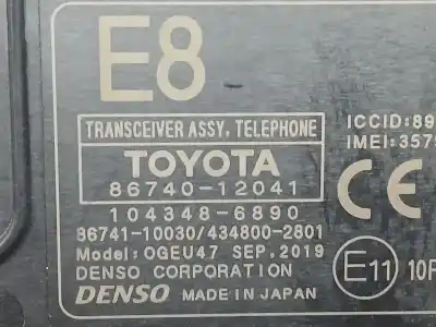 Second-hand car spare part electronic module for toyota corolla fastback (_e21_) 1.8 hybrid (zwe211) oem iam references 8674012041 1043486890 