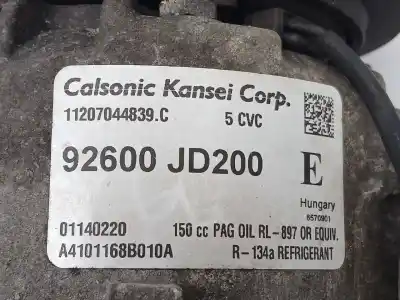Second-hand car spare part air conditioning compressor for nissan qashqai / qashqai +2 i (j10, nj10, jj10e) 2.0 a las 4 ruedas oem iam references 92600jd200   Second-hand car spare part air conditioning compressor for nissan qashqai / qashqai +2 i (j10, nj10, jj10e) 2.0 a las 4 ruedas oem iam references 92600jd200