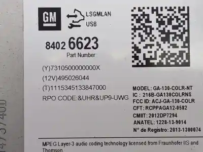 Автозапчасти б/у аудиосистема / радио cd за opel astra k (b16) 1.6 turbo (68) ссылки oem iam 84026623 495026044 