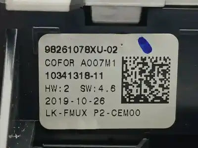 Автозапчастина б/у многофункційне управління для peugeot 208 ii (ub_, up_, uw_, uj_) 1.5 bluehdi 100 посилання на oem iam 98261078xu  