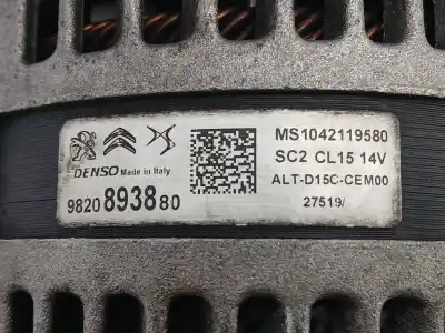 Second-hand car spare part alternator for peugeot 208 ii (ub_, up_, uw_, uj_) 1.5 bluehdi 100 oem iam references 9820893880 ms1042119580 