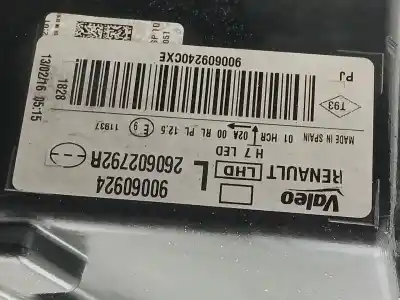 Автозапчастина б/у ліва фара для renault megane iv fastback (b9a/m/n_) 1.5 dci 90 (b9a1) посилання на oem iam 260602792r 90060924 a2c90666100
