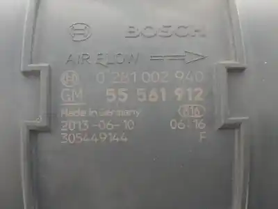 Автозапчастина б/у витратомір повітря для opel corsa d (s07) 1.3 cdti (l08, l68) посилання на oem iam 55561912 0281002940 