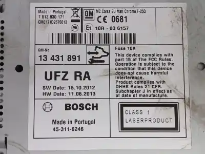 Pezzo di ricambio per auto di seconda mano impianto audio / radio cd per opel corsa d (s07) 1.3 cdti (l08, l68) riferimenti oem iam 13431891 7612830171 