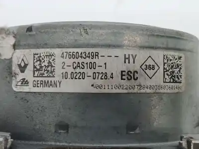 Автозапчастина б/у абс для renault megane iv fastback (b9a/m/n_) 1.5 dci 90 (b9a1) посилання на oem iam 476604349r 10022007284 28515242313