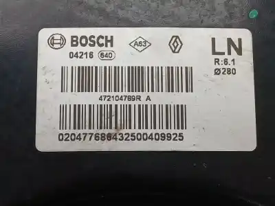 Автозапчасти б/у тормозной серво за renault megane iv fastback (b9a/m/n_) 1.5 dci 90 (b9a1) ссылки oem iam 472104789r  