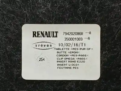 Автозапчасти б/у задний поддон за renault megane iv fastback (b9a/m/n_) 1.5 dci 90 (b9a1) ссылки oem iam 794202086r 350001069 