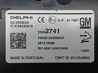 Автозапчастина б/у електронний модуль для opel insignia a (g09) 2.0 cdti (68) посилання на oem iam 23462741 28430578 