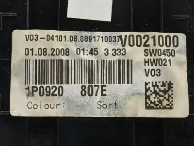 Peça sobressalente para automóvel em segunda mão quadrante por seat leon (1p1) 1.9 tdi referências oem iam 1p0920807e  