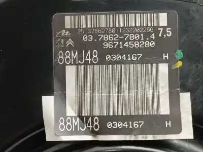 Автозапчастина б/у гальмівний серво для citroen c5 iii (rd_) 2.0 hdi 165 посилання на oem iam 9671458280 88mj48 03786278014