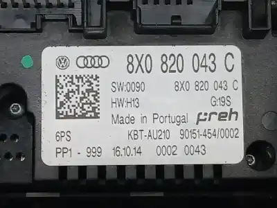 Second-hand car spare part climate control for audi a1 (8x1, 8xk) 1.6 tdi oem iam references 8x0820043c  