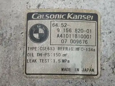 Peça sobressalente para automóvel em segunda mão compressor de ar condicionado a/a a/c por bmw 1 (e81) 118 i referências oem iam 6452915682001 915682001 a41011b10001