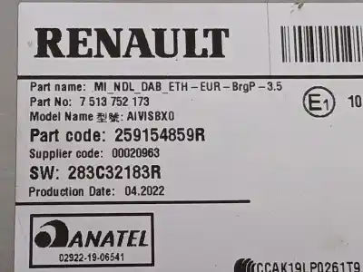 Pezzo di ricambio per auto di seconda mano sistema di navigazione gps per renault arkana i (lcm_, ldn_) 1.6 e-tech 145 (ldmu) riferimenti oem iam 259154859r  