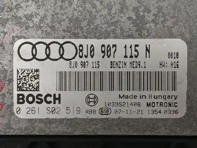 Second-hand car spare part ecu engine control for audi tt (8j3) 2.0 tfsi oem iam references 8j0907115n 0261s02519 8j0907115