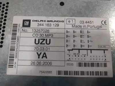 Pezzo di ricambio per auto di seconda mano impianto audio / radio cd per opel corsa d (s07) 1.3 cdti (l08 l68) riferimenti oem iam 344183129 13257028 