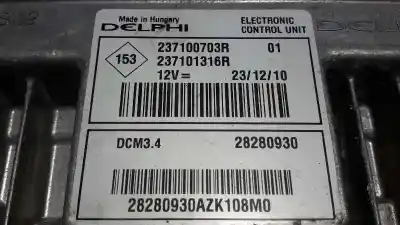 Second-hand car spare part ecu engine control for dacia sandero stepway oem iam references 237100703r 237101316r 