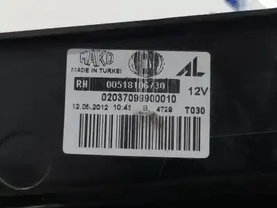 Second-hand car spare part right tailgate light for fiat doblo active oem iam references 00518106730  