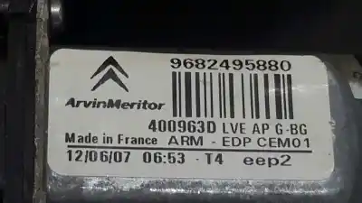 Second-hand car spare part driver left window regulator for citroen c4 picasso 2.0 hdi fap cat (rhr / dw10bted4) oem iam references 9682495880   Second-hand car spare part driver left window regulator for citroen c4 picasso 2.0 hdi fap cat (rhr / dw10bted4) oem iam references 9682495880