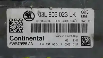 Recambio de automóvil de segunda mano de centralita motor uce para skoda fabia combi (5j5) 1.6 tdi referencias oem iam 03l906023lk 5wp42686aa 