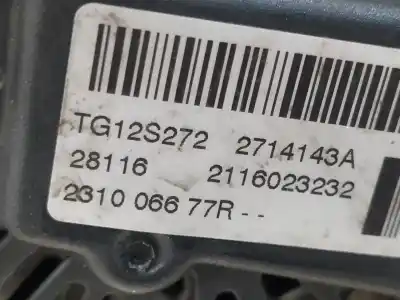 Автозапчастина б/у генератор для dacia duster (hm_) 1.2 tce 125 4x4 (hmma) посилання на oem iam 231006677r 2714143a tg12s272 Автозапчастина б/у генератор для dacia duster (hm_) 1.2 tce 125 4x4 (hmma) посилання на oem iam 231006677r 2714143a tg12s272