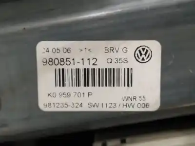 Автозапчастина б/у регулятор вікна передній лівий для volkswagen passat b6 variant (3c5) 2.0 tdi посилання на oem iam 1k0959701p 980851112 1k0959793l