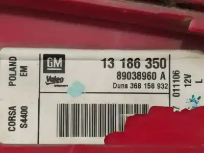 Автозапчасти б/у левый задний фонарь за opel corsa d (s07) 1.3 cdti (l08 l68) ссылки oem iam 13186350 89038960a 