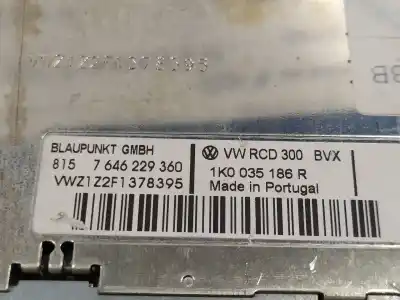 Recambio de automóvil de segunda mano de sistema audio / radio cd para volkswagen golf v berlina (1k1) 1.9 tdi referencias oem iam 1k0035186r 7646229360 