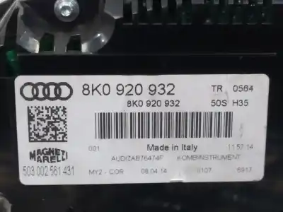 Second-hand car spare part dashboard for audi a4 avant (8k5) (2008) 2.0 16v tdi oem iam references 8k0920932 503002561431 