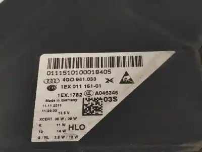 Second-hand car spare part left headlight for audi a6 avant (4g5) 3.0 v6 24v tdi clean diesel oem iam references 4g0941033  