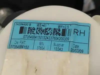 Автозапчастина б/у задній правий ремін безпеки для ford ka ru8 (ccu) desde 09/2008 hasta 06/2016 1.3 cdti 75cv/55kw посилання на oem iam 34084490b 07354984150 