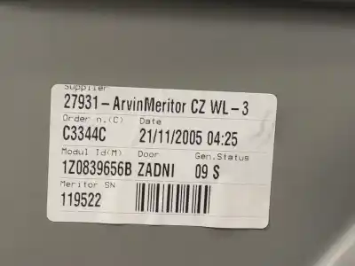 Автозапчасти б/у задний правый стеклорегулятор за skoda octavia ii combi (1z5) 1.9 tdi ссылки oem iam 1z0839656b 995933210 1k0959704e