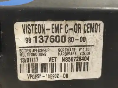 Second-hand car spare part multifunction display for citroen c-elysee (dd_) 1.6 bluehdi 100 oem iam references 9813760080  