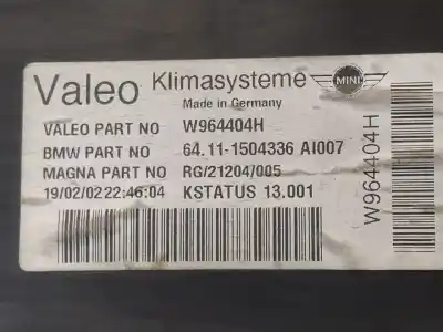 Peça sobressalente para automóvel em segunda mão aquecimento normal completo por mini mini (r50,r53) one referências oem iam w964404h 64111504336 w964237g