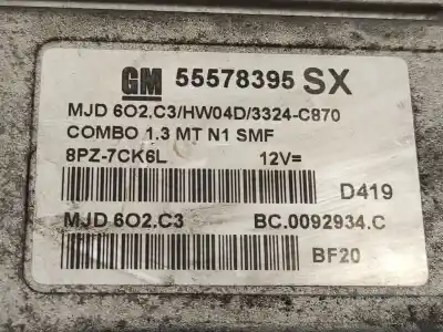 İkinci el araba yedek parçası ecu motor kontrol cihazi için opel combo 1.3 16v cdti oem iam referansları 55578395sx mjd6o2c3 