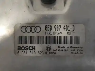 Second-hand car spare part ecu engine control for audi a4 avant (8e) 2.5 tdi quattro (132kw) oem iam references 0281010823 8e0907401d edc15vm