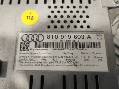 Second-hand car spare part multifunction display for audi a4 avant (8k5) (2008) 2.0 16v tdi oem iam references 8t0919603a  