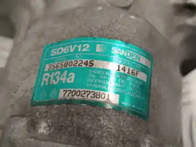 Pezzo di ricambio per auto di seconda mano compressore aria condizionata per renault clio ii fase ii (b/cb0) 1.5 dci diesel 65 cv / 48 kw riferimenti oem iam sd6v121416h 7700273801 