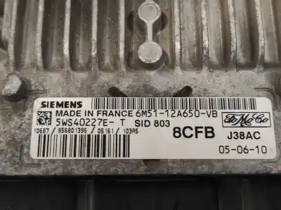 Second-hand car spare part ecu engine control for ford focus berlina (cap) 2.0 tdci cat oem iam references 5ws40227e 6m5112a650vb sid803