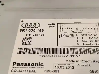 Автозапчасти б/у аудиосистема / радио cd за audi a5 coupe (8t) 2.0 tdi (130kw) ссылки oem iam 8r1035186  