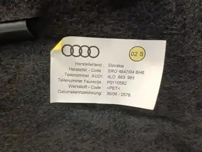 Автозапчасти б/у обивка задней правой двери за audi q7 (4l) 3.0 v6 24v tdi ссылки oem iam 4l0863981 4l0867306b 