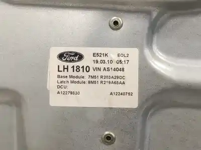 Second-hand car spare part driver left window regulator for ford c-max (cb3) 1.6 tdci cat oem iam references 7m51r203a29dc 8m51r219a65aa 7m5t14b533ae