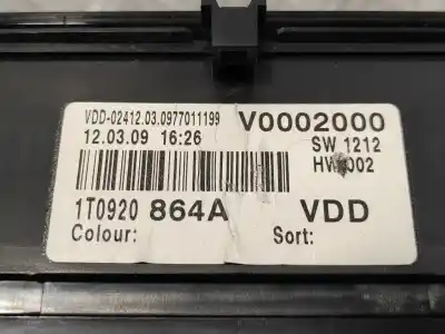 Автозапчастина б/у панель інструментів для volkswagen caddy ka/kb (2k) 2.0 tdi посилання на oem iam 1t0920864a 110080378003 