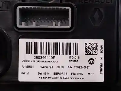 Second-hand car spare part multifunction display for renault captur i (j5_, h5_) 1.3 tce 130 (j5nj j5ne) oem iam references 280346419r  