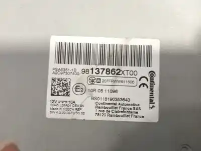 Peça sobressalente para automóvel em segunda mão sistema de áudio / rádio cd por citroen berlingo multispace (b9) 1.6 bluehdi 120 referências oem iam 96137862xt a2c97307400 
