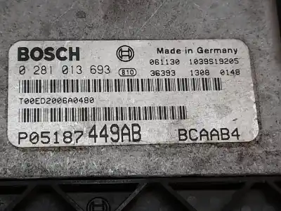 Second-hand car spare part ecu engine control for dodge caliber sxt oem iam references p05187449ab  0281013693