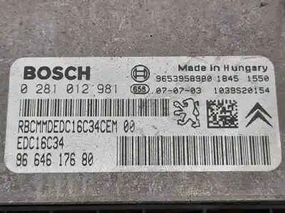 Second-hand car spare part ecu engine control for citroen c4 picasso sx oem iam references 0281012981  9664617680