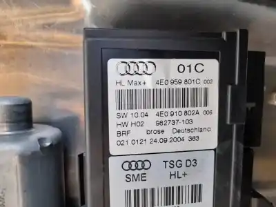 Second-hand car spare part rear left window regulator for audi a8 (4e2) 4.0 tdi quattro oem iam references 4e0959801c  4e0910802a
