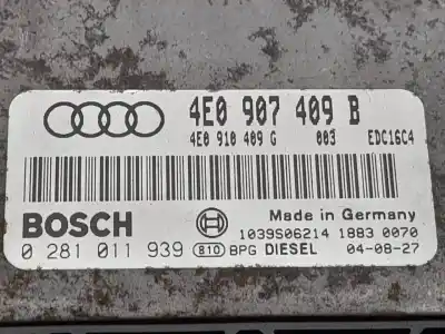 Second-hand car spare part ecu engine control for audi a8 (4e2) 4.0 tdi quattro oem iam references 0281011939  4e0907409b