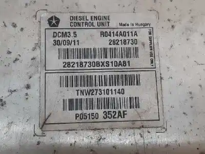 Second-hand car spare part ecu engine control for chrysler jeep compass limited plus 4x2 oem iam references r0414a011a p05150352af 28218730