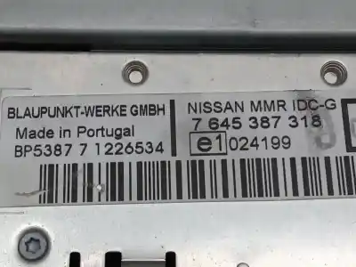 Second-hand car spare part audio system / radio cd for nissan note (e11e) acenta oem iam references 7645387318  1226534